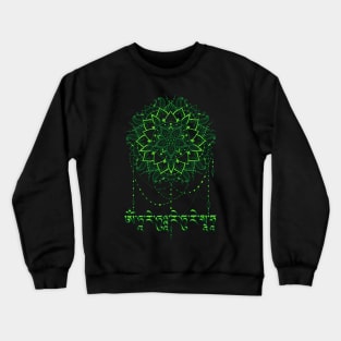 Green Tara Mantra Mandala Crewneck Sweatshirt